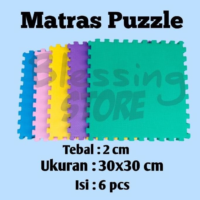 Puzzle lantai 30x30 tebal 2 cm isi 6 pcs matras puzzle/karpet lantai/playmate/alas lantai