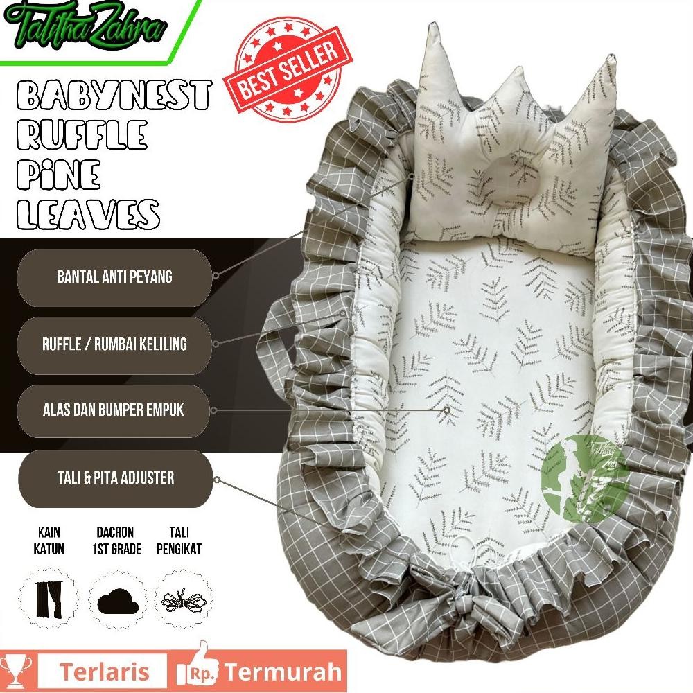 Terlaris Hot Promo Ready Stock Baby Nest Ruffle Polos Premium Kasur Bayi Kado Lahiran Murah Terbaik