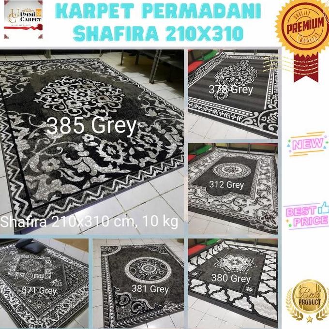 permadani shafira 210x310 karpet jumbo grey abu abu motif klasik besar