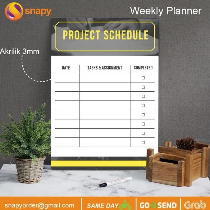 

TERMURAH - Weekly Planner Akrilik | Wall Planner Dinding | Schedule Board