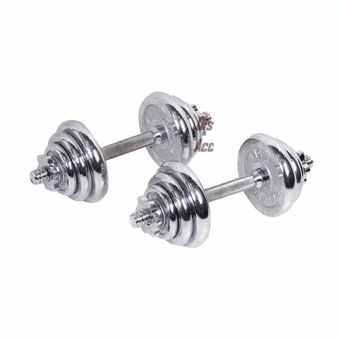 KINETIC Box Dumbbell Besi Chrome Set 20 Kg Barbel Set