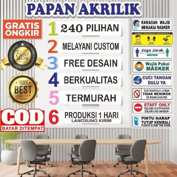 

240 PILIHAN, PAPAN AKRILIK dan STIKER, PAPAN NAMA, AKRILIK CUSTOM,