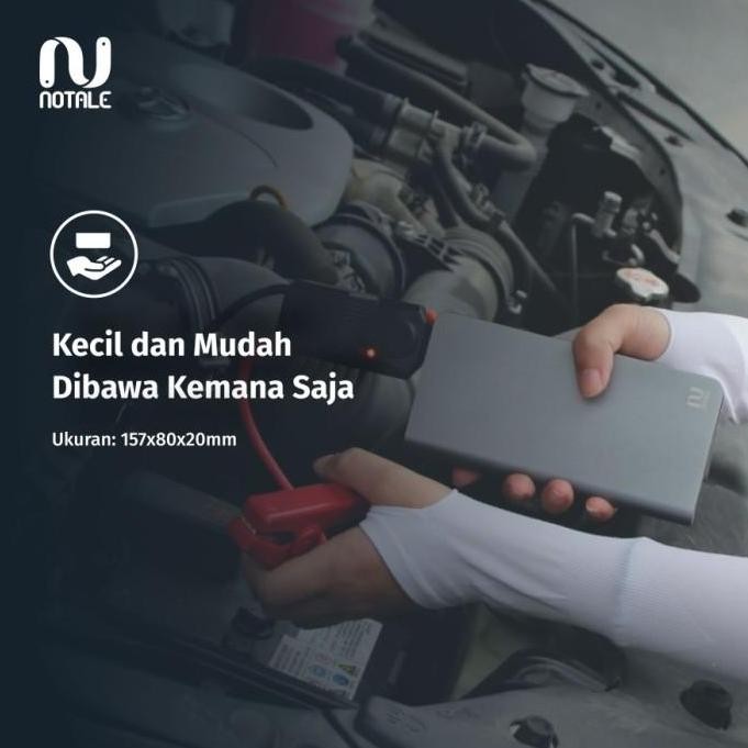 NOTALE CAR JUMPER STARTER POWERBANK 12MAH CHARGER AKI MOBIL MOTOR