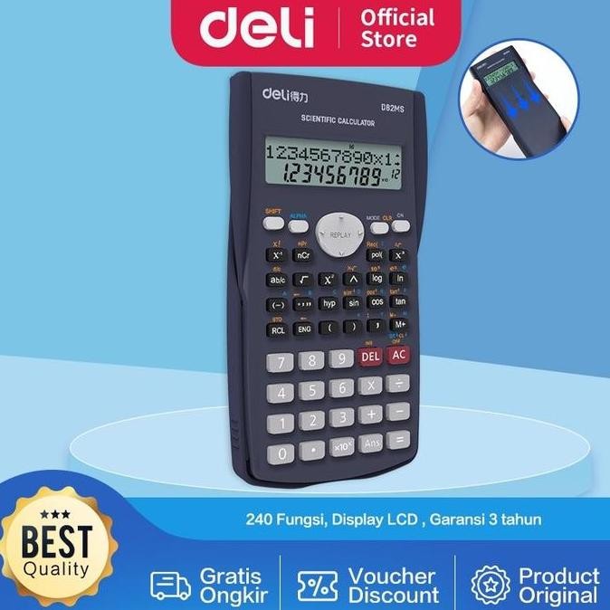 

Ready...Ready...Ready...] Kalkulator / calculator Deli ED82MS Scientific / ilmiah 240 Function