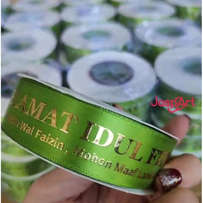 

siap kirim] PITA LEBARAN PREMIUM SABLON EMAS TIMBUL PITA IDUL FITRI PITA SATIN