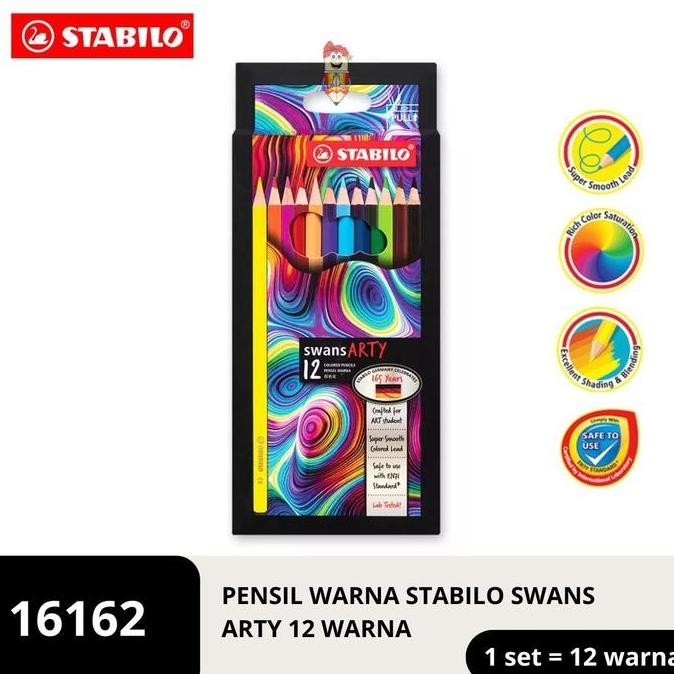 

@=@=@=@=] STABILO swans ARTY Colored Pencils 12 pcs / Pensil Warna isi 12 pcs Stationery