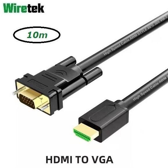 TERBARU - Kabel HDMI to VGA 10 meter WIRETEK