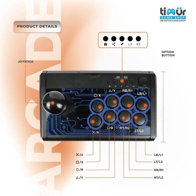 Dobe Arcade Fighting Stick 7 in 1 Stik For PS3 PS4 X One N-Switch PC Terlaris