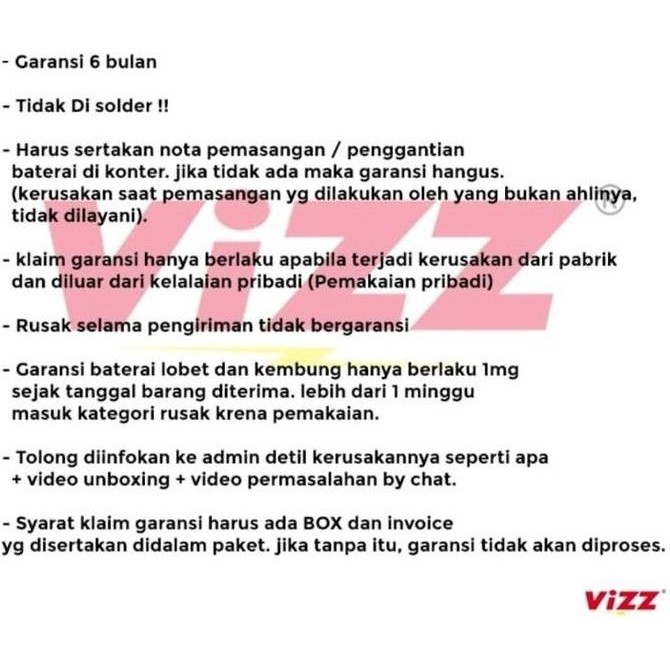 BATERAI VIZZ BN46 FOR REDMI 7 REDMI NOTE 8 Baterai VIZZ ORIGINAL Terlaris