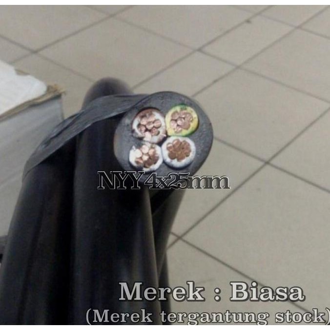Kabel Listrik NYY 4x25mm Merek biasa NYY 4x25MM SNI METERAN