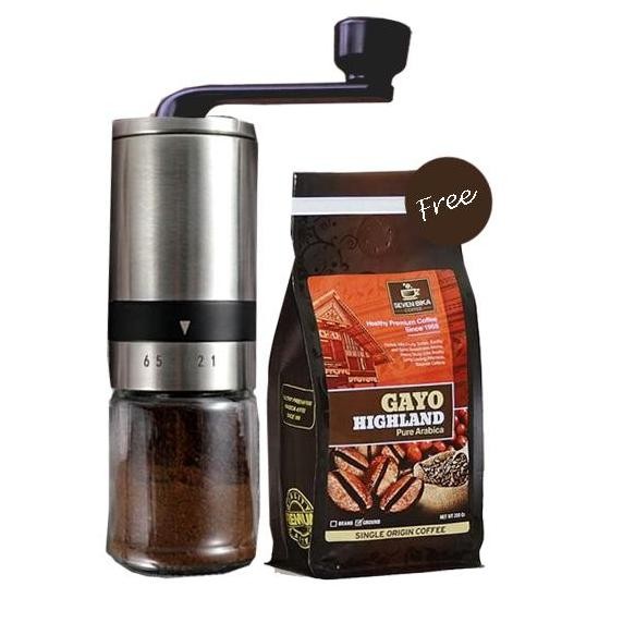 

Grinders Silver High Quality Free Coffee Gayo Pure Arabica 200 gram.