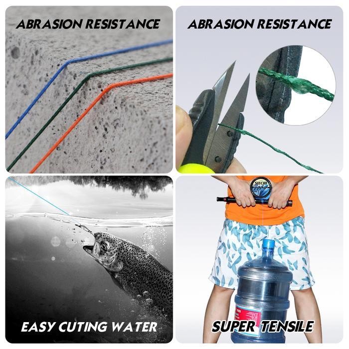 FT SENAR PANCING PE x4 300M MULTICOLOR Super Kuat Kecil Halus Tali Benang Anti Kusut Keriting Braide