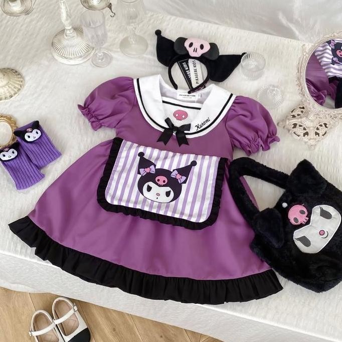 NEW  Dress kuromi anak/ dress anak/ kostum kuromi / kostum sanrio/ dress kuromi/ baju kuromi anak/ d