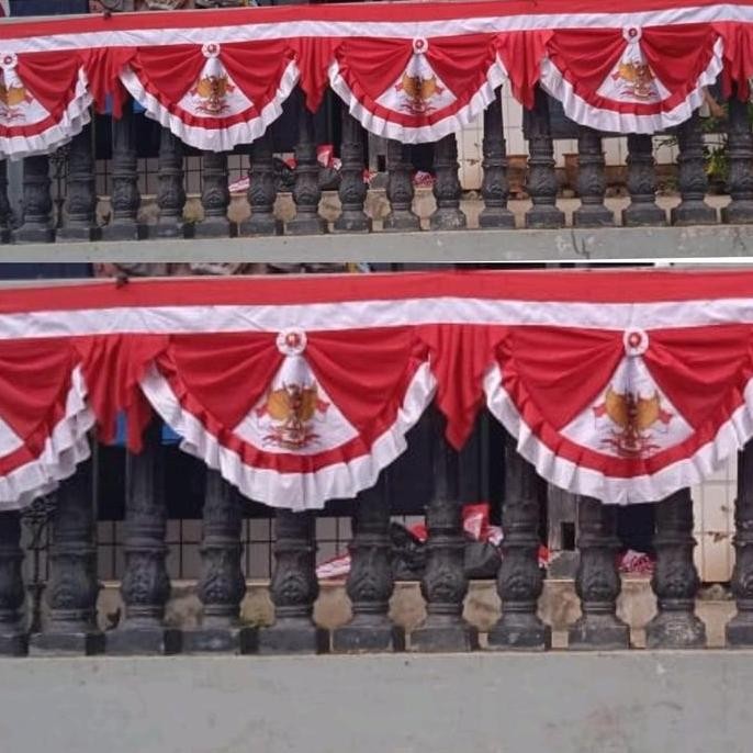 Bendera Bekron / Baground Premium 5 Glombang 4,5 m Plamin Abutai Hiasan Dekorasi Rumah Dan Gedung Ka