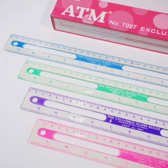 

Readyy!! Penggaris ATM 30 cm plastik mika isi 1 Box 24 pcs / penggaris ATM bening murah