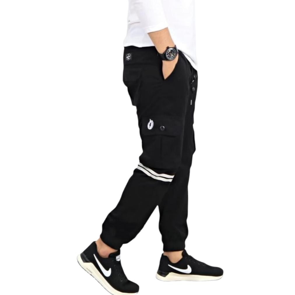 DF324>> Celana Rip Rib Cargo Jogger PDL Panjang Pria Cowok Lelaki Dewasa Katun Stretch Terbaru 2022 
