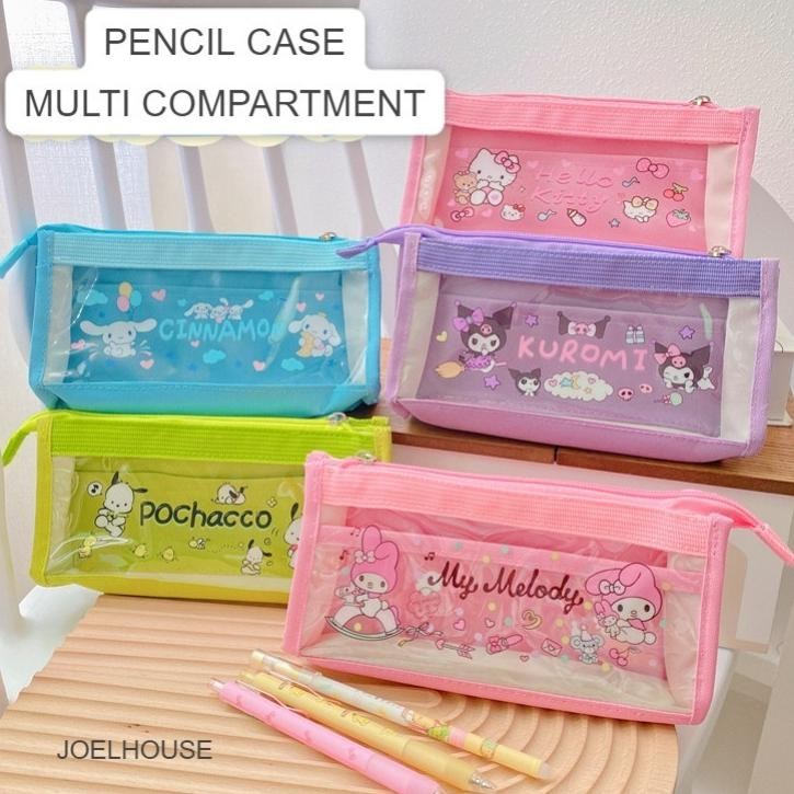 

Readyy!! (JOELHOUSE)PENCIL CASE/PENCIL BAG/KOTAK PENSIL MULTI COMPARTMENT BANYAK POCKET PENYIMPANAN JH067