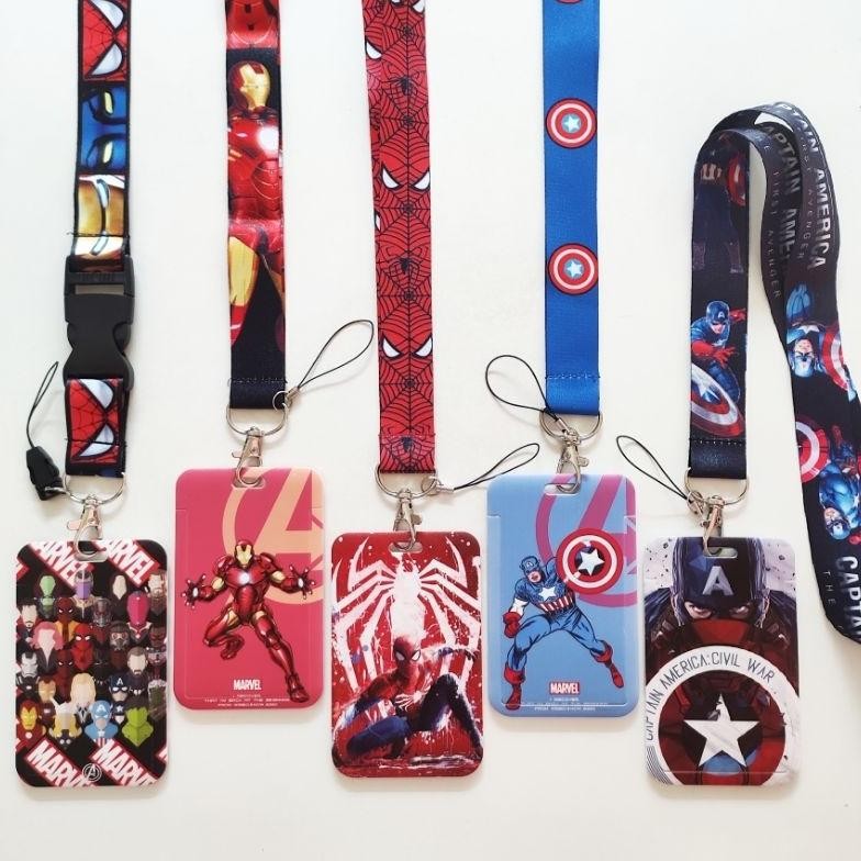 

Readyy!! ID Card Holder Name Tag Lanyard / Kalung Kartu Identitas Superhero Marvel Spiderman Iron Man Captain America