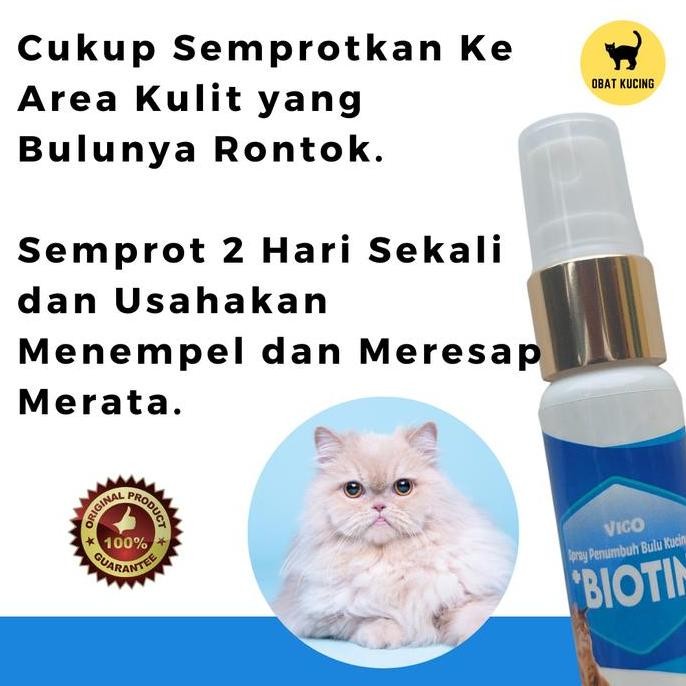 Obat penumbuh bulu kucing Spray VICO BIOTIN Melebatkan Bulu Kitten murah