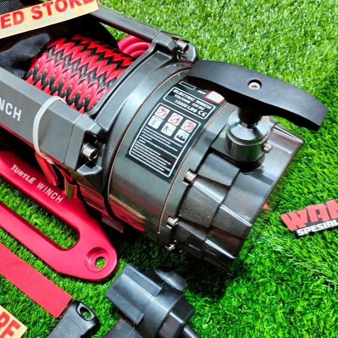 WINCH DERAK WINCH OFFROAD TURTEL 13000 LBS 6.5 TON TALI PLASMA murah