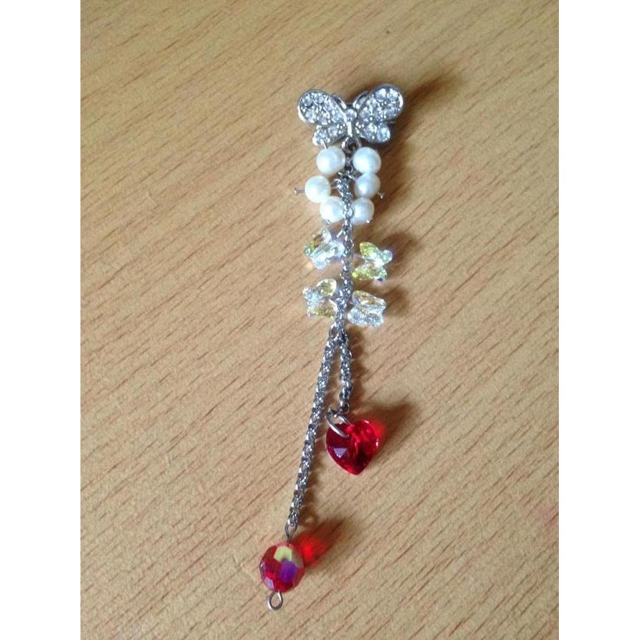 Baru  Bros Dagu Juntai Swarovski mix Mutiara Air TAwar Asli