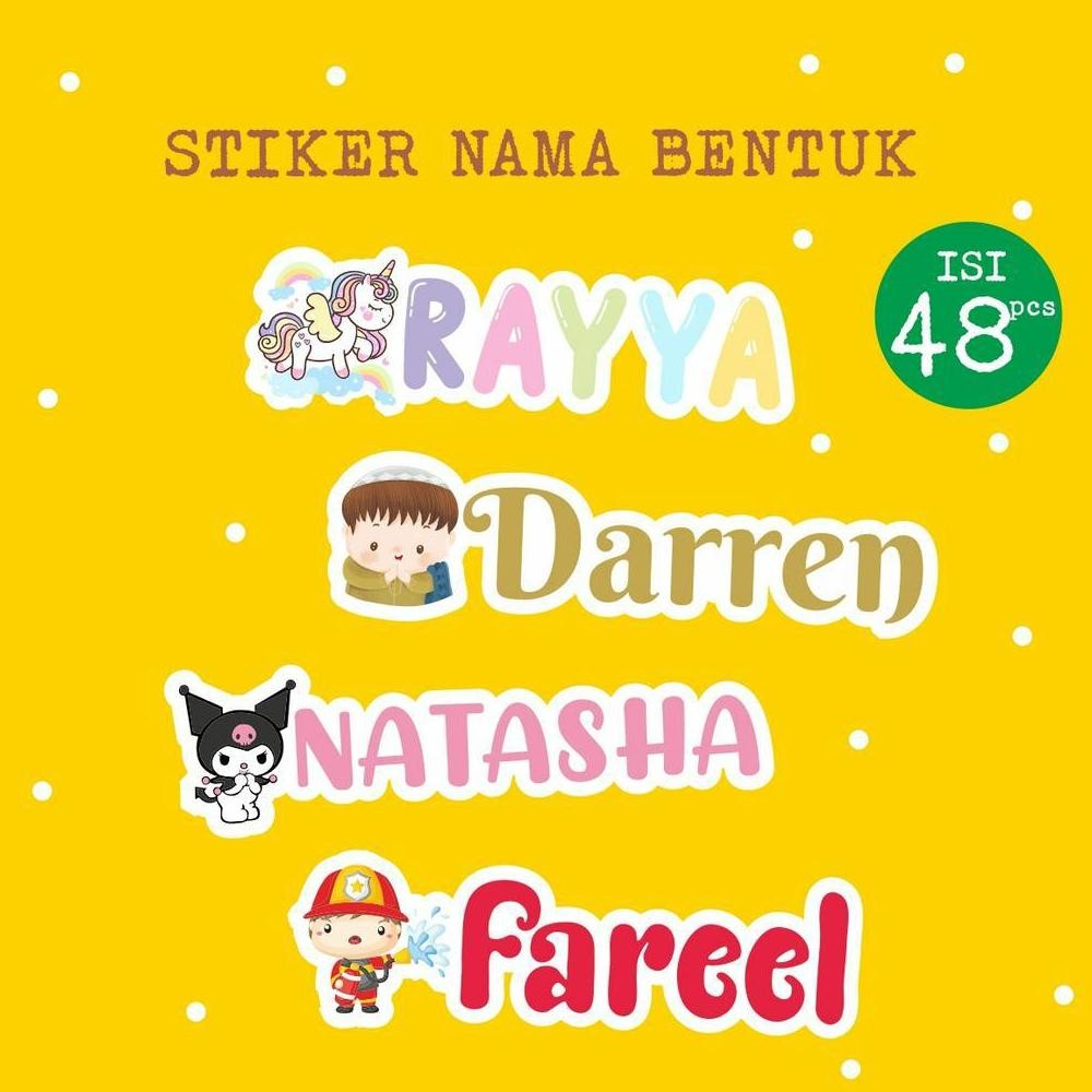 

Baru Stiker Nama Waterproof Anak Sekolah ATK Label Nama Bentuk Lucu Murah ..