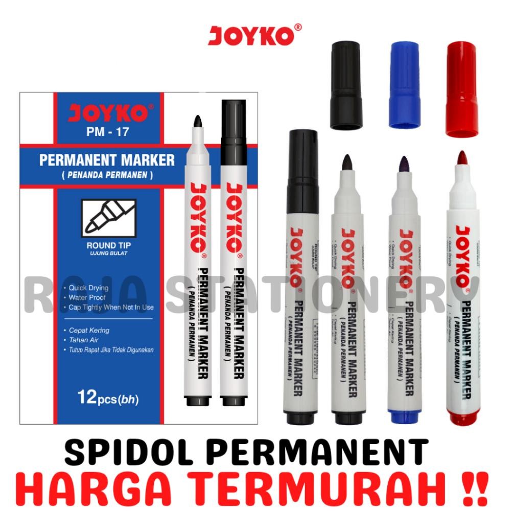 

Recomend JOYKO PERMANENT MARKER BLACK BLUE RED SPIDOL PERMANEN JOYKO HITAM BIRU MERAH PM-17 PM-18 PM-19 BOX LUSIN [12PCS] ,.