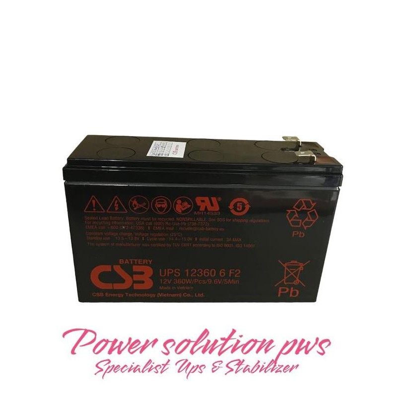 Baterai Csb Ups 12360 6 F2 Persamaan Dari Hr1224W F2 1224 ( 12V 6Ah )
