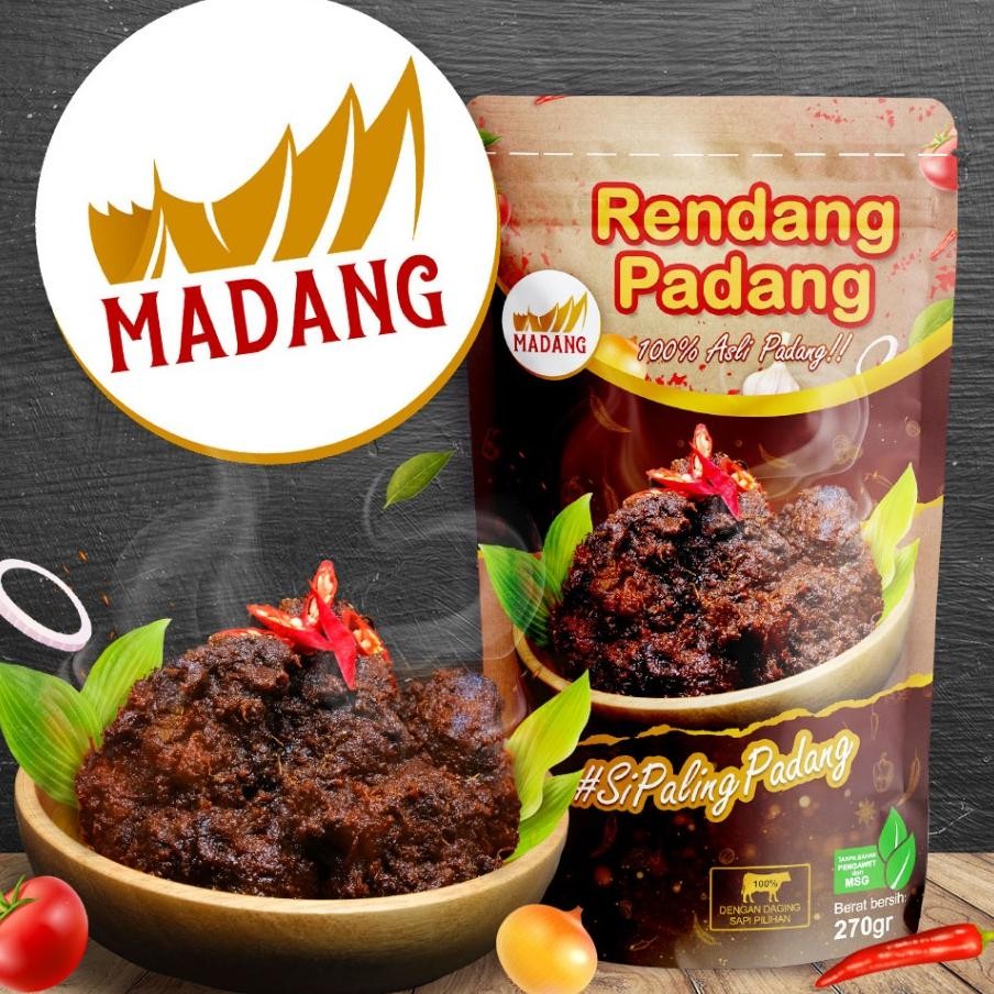 

Rendang Daging Sapi Khas Padang Rendang Padang Bumbu Hitam 270Gr Madang
