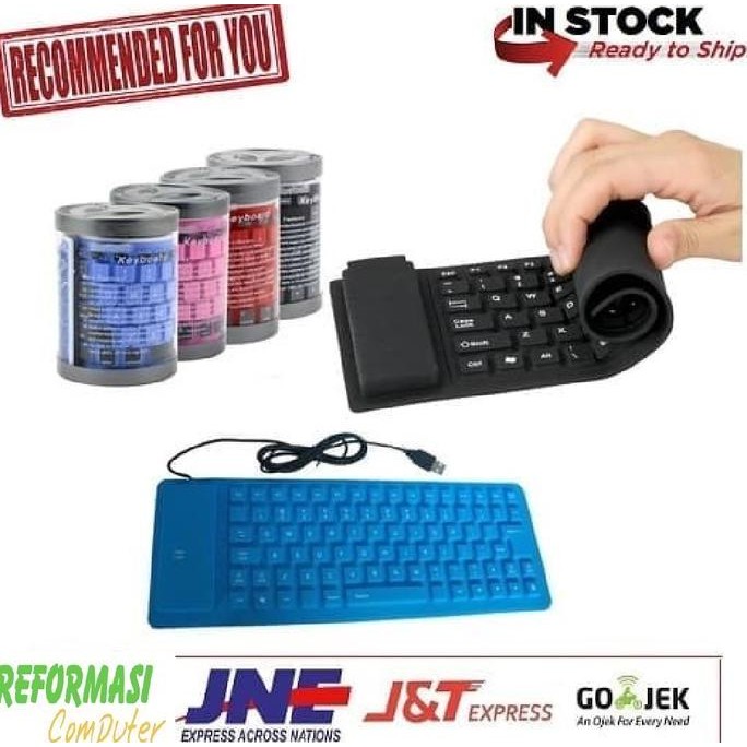 SALE KEYBOARD FLEXIBLE USB MINI PORTABLE UNTUK LAPTOP & PC SHOPEE