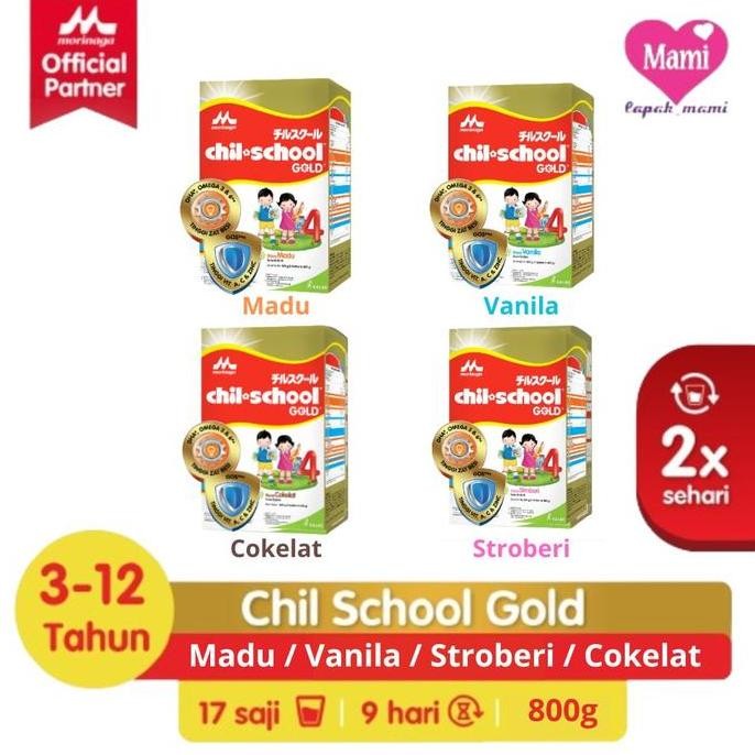 

terbaru morinaga chil school gold susu bubuk rasa vanila madu cokelat stroberi usia 3-12 tahun 800gr shopee