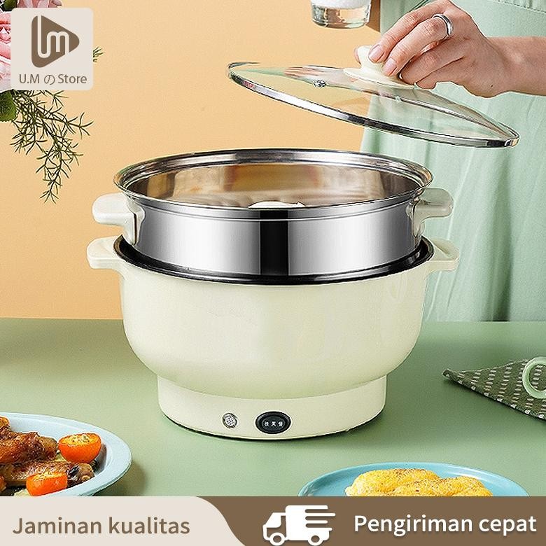 Ready Panci Listrik Multifungsi Kukusan Stainless Panci Kukus Panci Elektrik Lapisan Anti Lengket