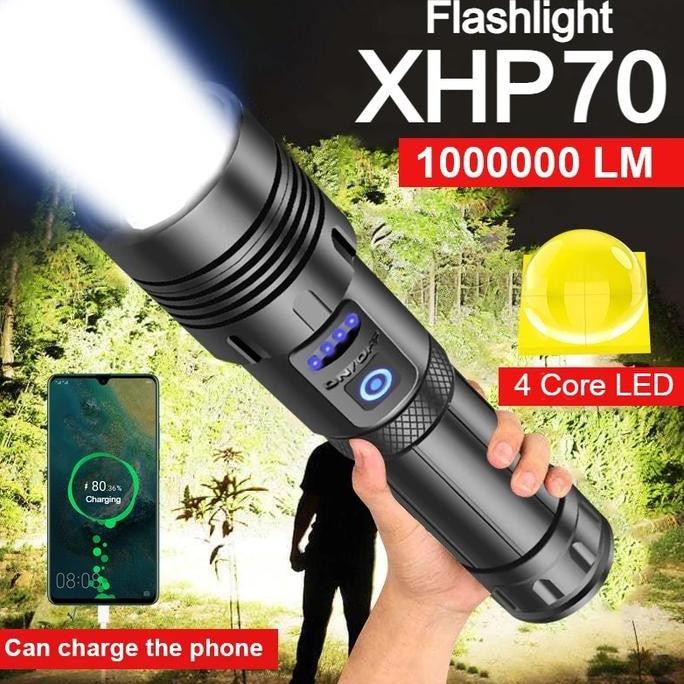 SENTER SWAT LED SUPER TERANG / SENTER LED XHP-70 CAS USB OUTDOOR ORIGINAL DAN TERPERCAYA