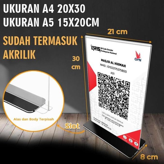 

Baru Cetak Stiker Qris + Akrilik - Pajangan Qr Code Digital Payment