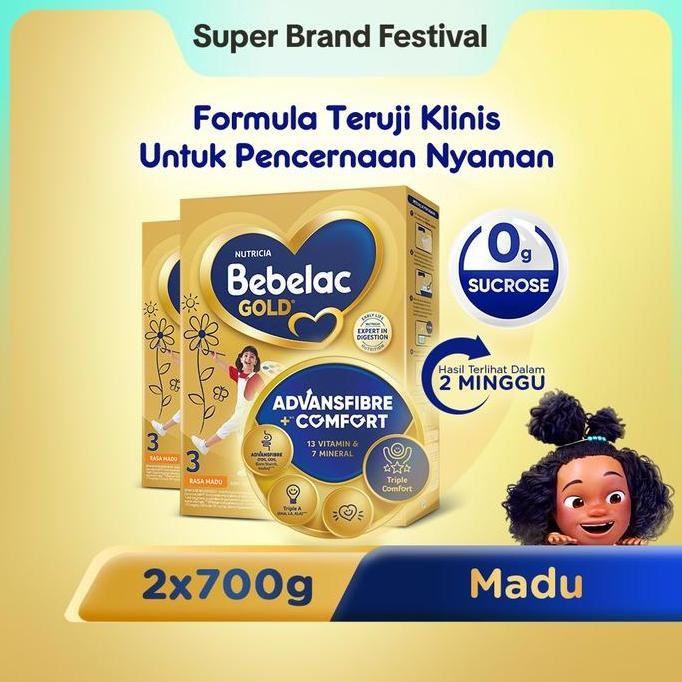 

terbaru bebelac gold 3 madu 700gr x2 susu formula anak pencernaan nyaman
