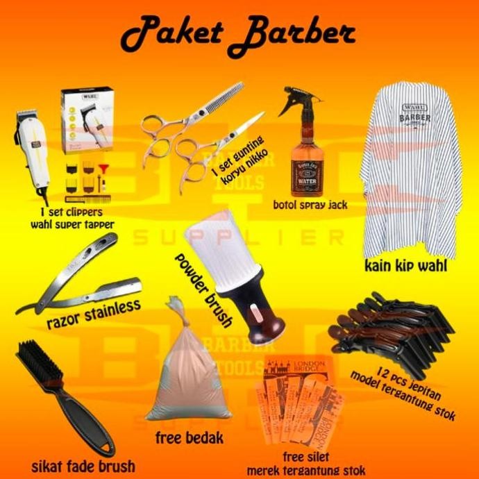 SET ALAT SATU PAKET POTONG CUKUR PANGKAS RAMBUT BARBERSHOP SALON