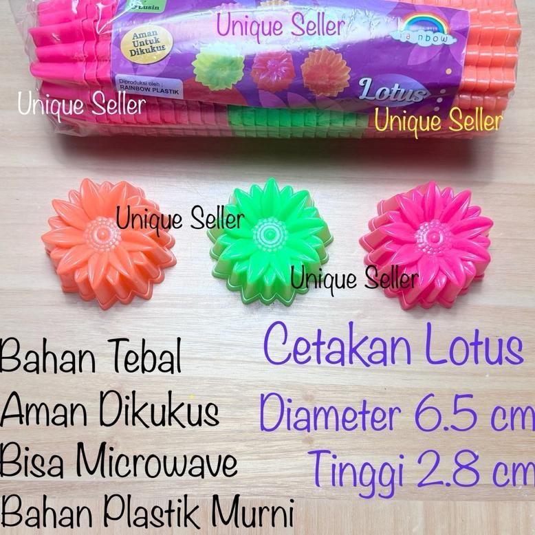[Isi36] Cetakan Kue Teratai Plastik 6.5 cm / Cetakan Bunga Teratai Lotus / Cetakan Puding Lotus / Ce