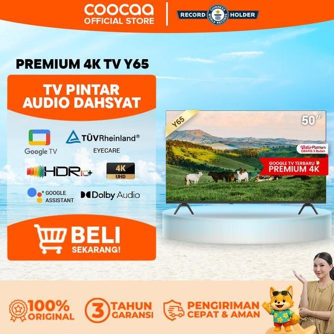 NEW COOCAA 50 inch GOOGLE TV-4K UHD-Dolby Audio  (COOCAA 50Y65)