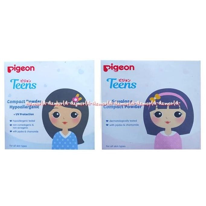 Asli Pigeon Teens Compact Powder Bedak Remaja White Pink Shopee