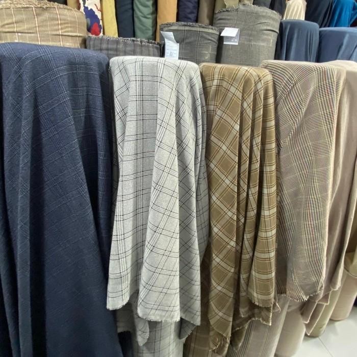 Kain Blazer Celana Semi Wool Motif Kotak Bahan Semi Wool Motif Kotak