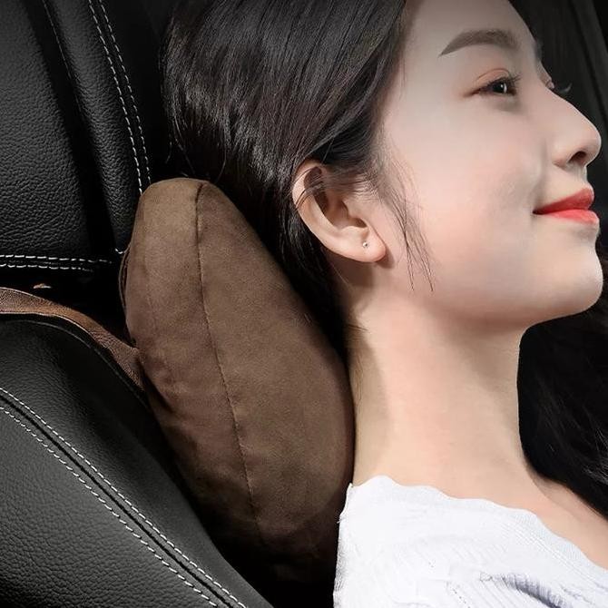 Bantal Leher Kursi Mobil / Bantal Sandaran Kepala Jok Mobil Empuk