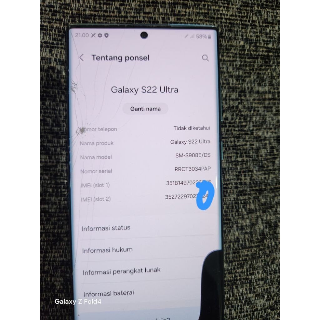 lcd copotan samsung S22ultra original