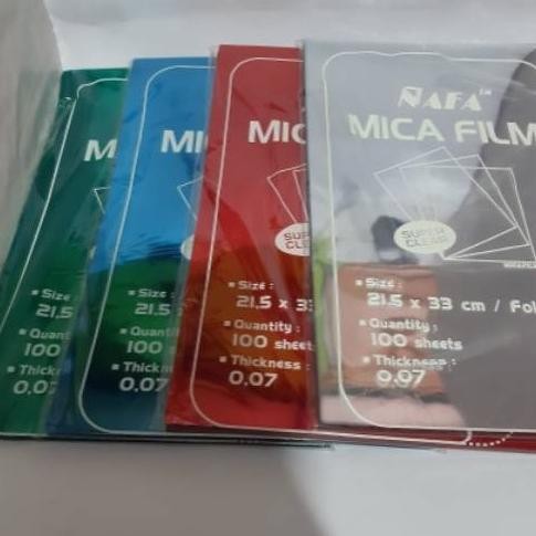 

Mika jilid cover mika film tipis Nafa F4 (perpak = 100 lembar)