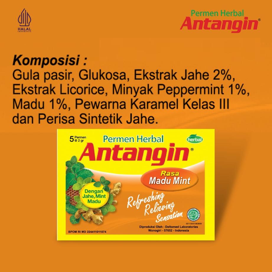 

Antangin Permen Herbal Toples 30 Sachet Rasa Madu Mint - Melegakan Menyegarkan Tenggorokan Mengurangi Mual