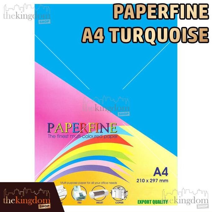 

TERBARU - Paperfine Kertas HVS Warna A4 Turquoise Biru Tua / Isi 500 Lembar 220