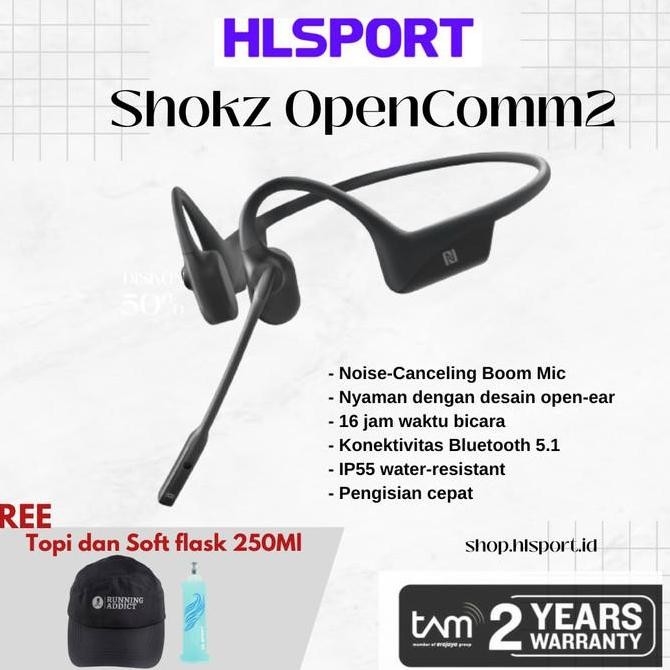 Bintaro Shokz Opencomm2 Wireless Bluetooth Bone Conduction Opencomm