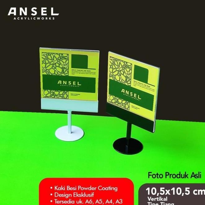 

NEW TENT CARD AKRILIK BESI / TIANG PERSEGI 10,5X10,5 CM / NOMOR MEJA