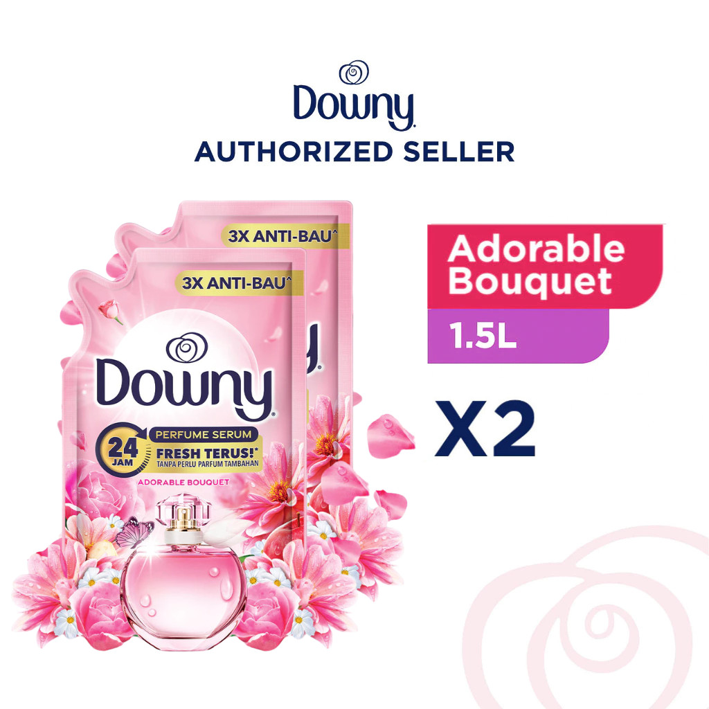Downy Pelembut dan Pewangi Pakaian Kenzo Adorable Bouquet Refill 1.5L Paket Isi 2