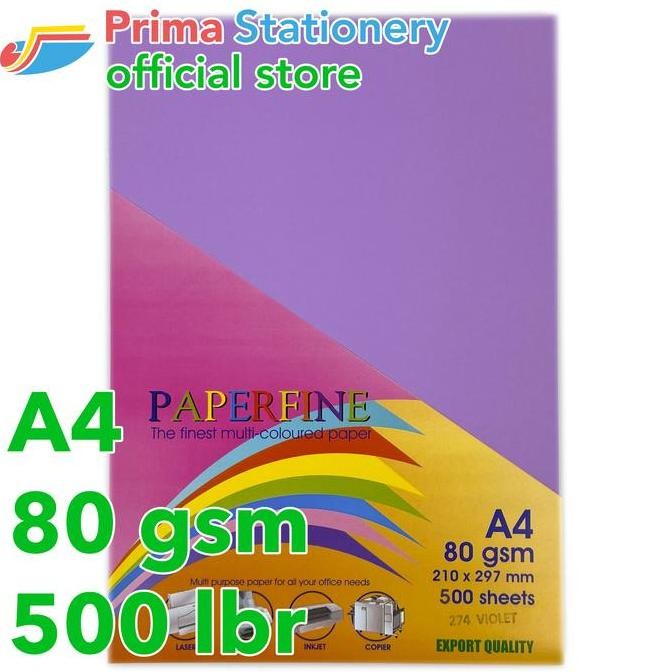 

BEBAS ONGKIR - Paperfine Kertas HVS Warna A4 IT 274 Violet Rim isi 500 lbr [TC]