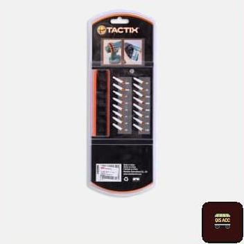 Tactix Mata Bor Obeng Dengan Strap Set 16 Jenis - Hitam